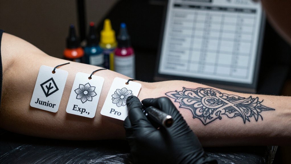 experience based tattoo pricing