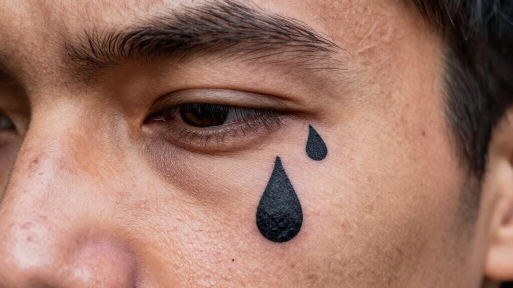 filled teardrop vs empty mourning