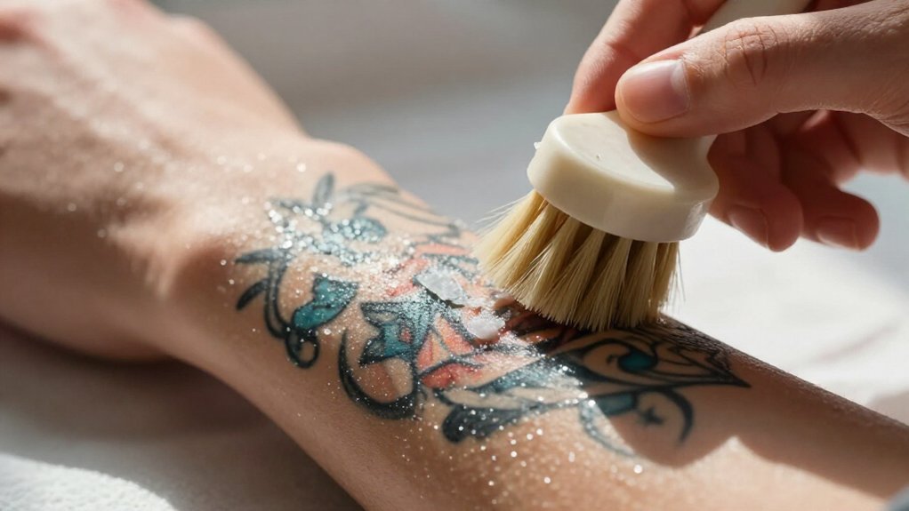 gentle twice weekly tattoo exfoliation