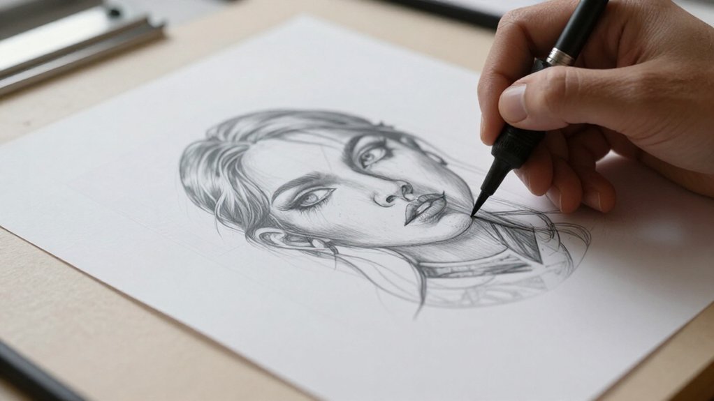 hand drawn tracing tattoo stencil