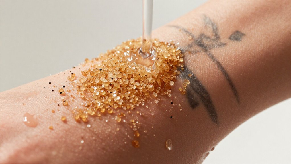 sugar or salt scrub gently