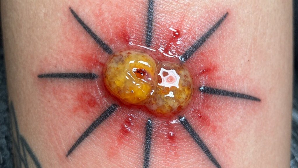 tattoo infection visual progression